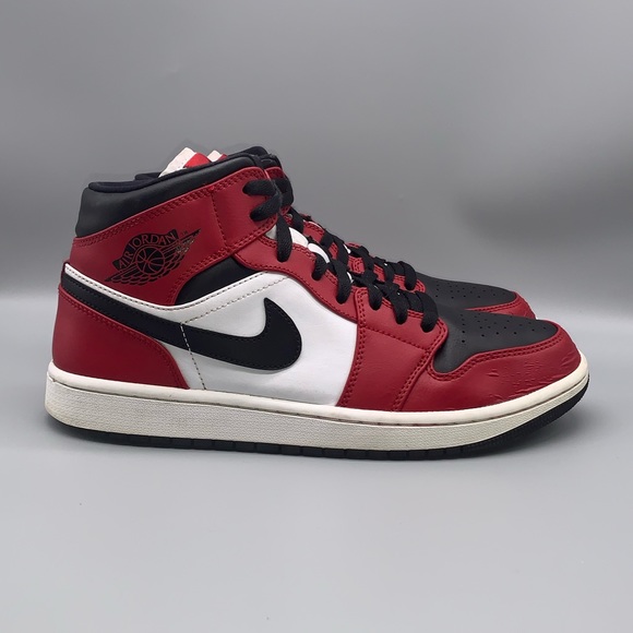 Nike Other - Nike Air Jordan 1 Mid 'Chicago Black Toe'  **With Obvious Wear**   -  Size: 9.5